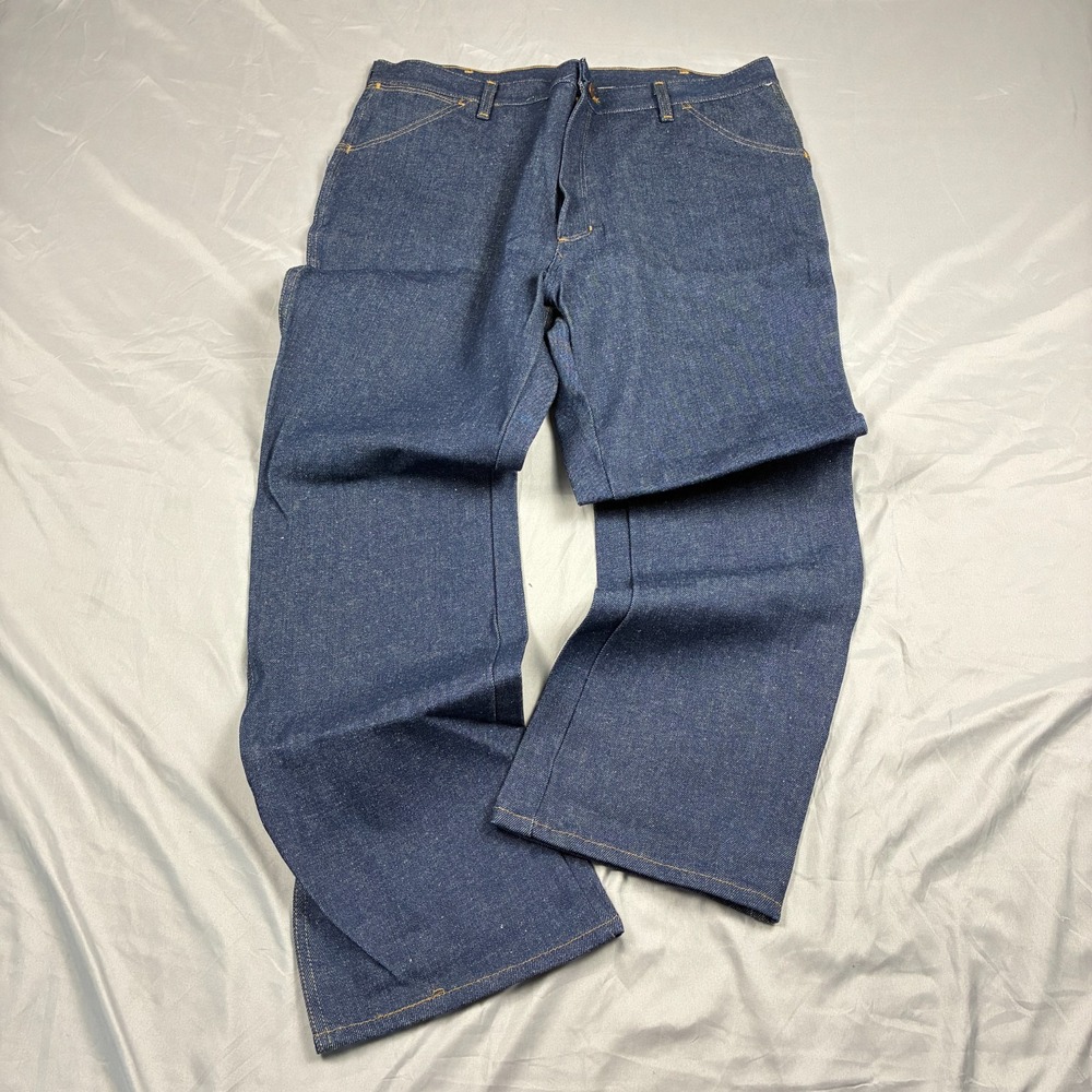 Wrangler Big Ben Jeans Mens 40x32 Blue Raw Denim Bootcut USA 6P50DN0
